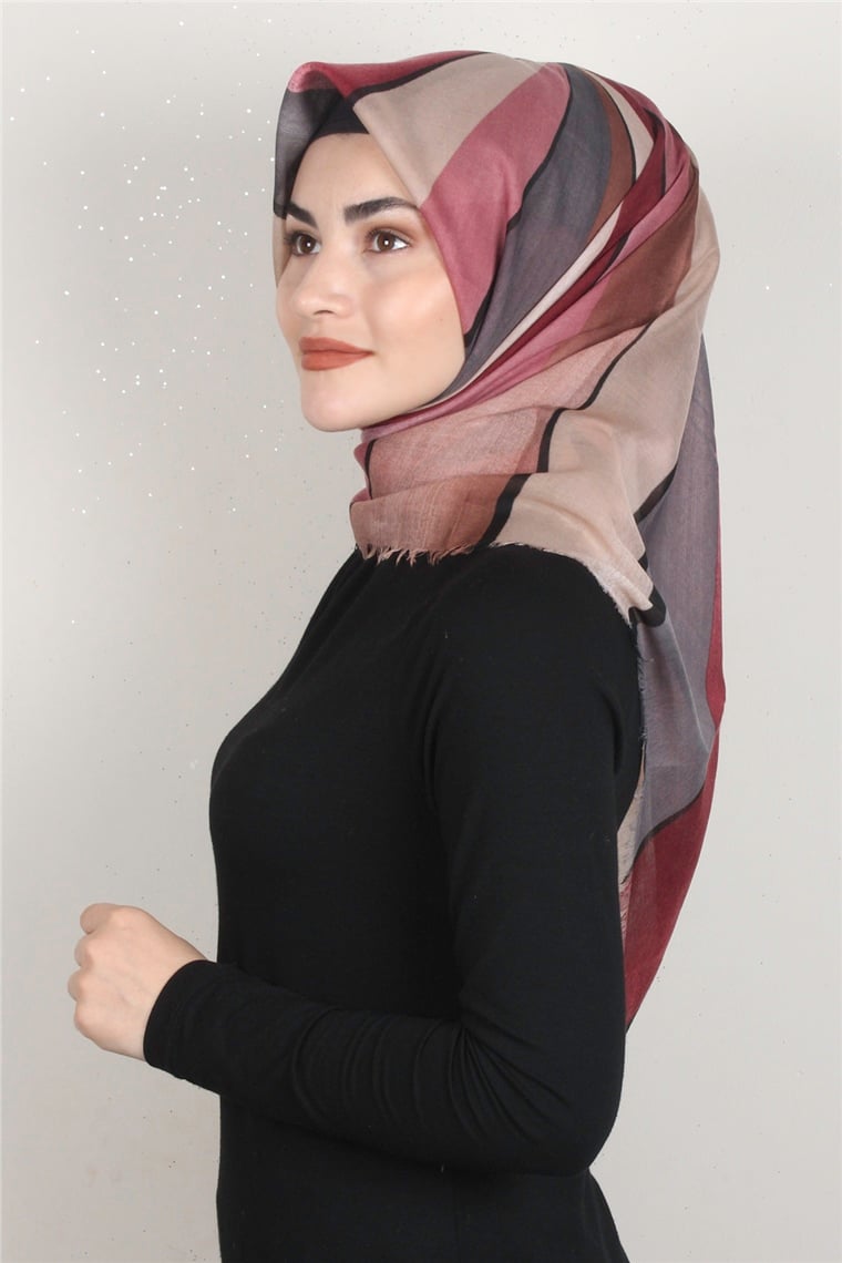 Coton Kare Eşarp 1678-18 Pudra