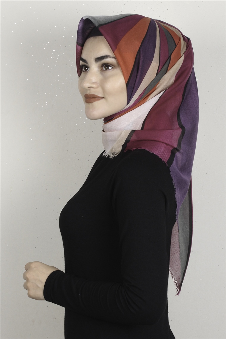 Coton Kare Eşarp 1678-9 Fuşya