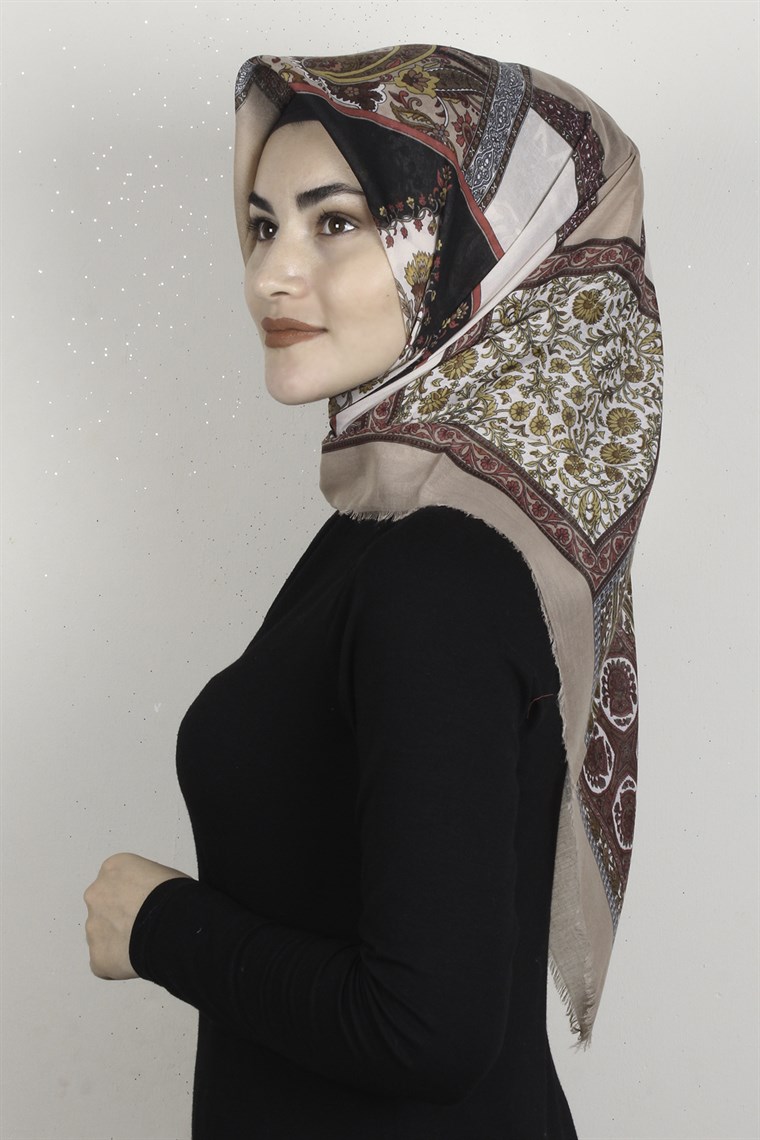 Coton Kare Eşarp 1679-16 Fondöten
