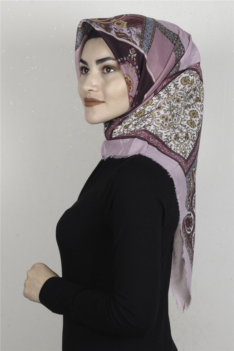 Coton Kare Eşarp 1679-3 Pudra