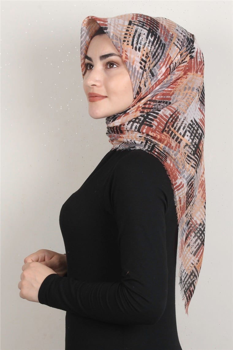 Coton Kare Eşarp 1680-17 Ten