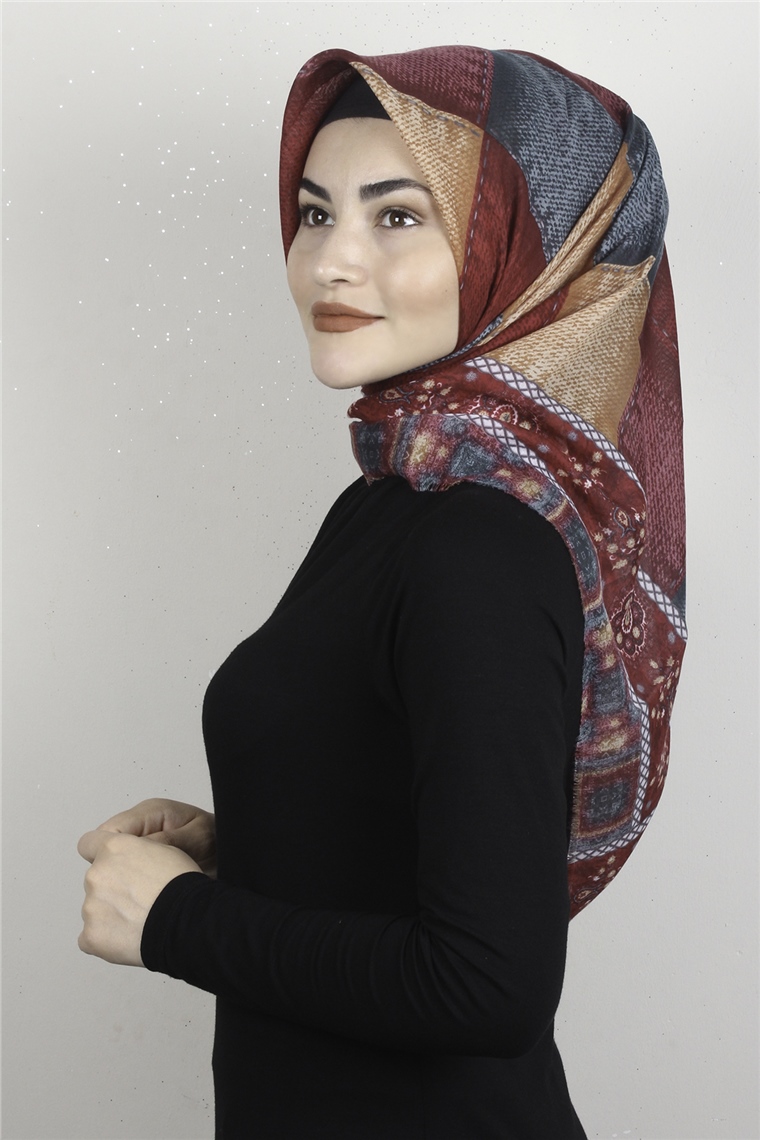 Coton Kare Eşarp 1681-12