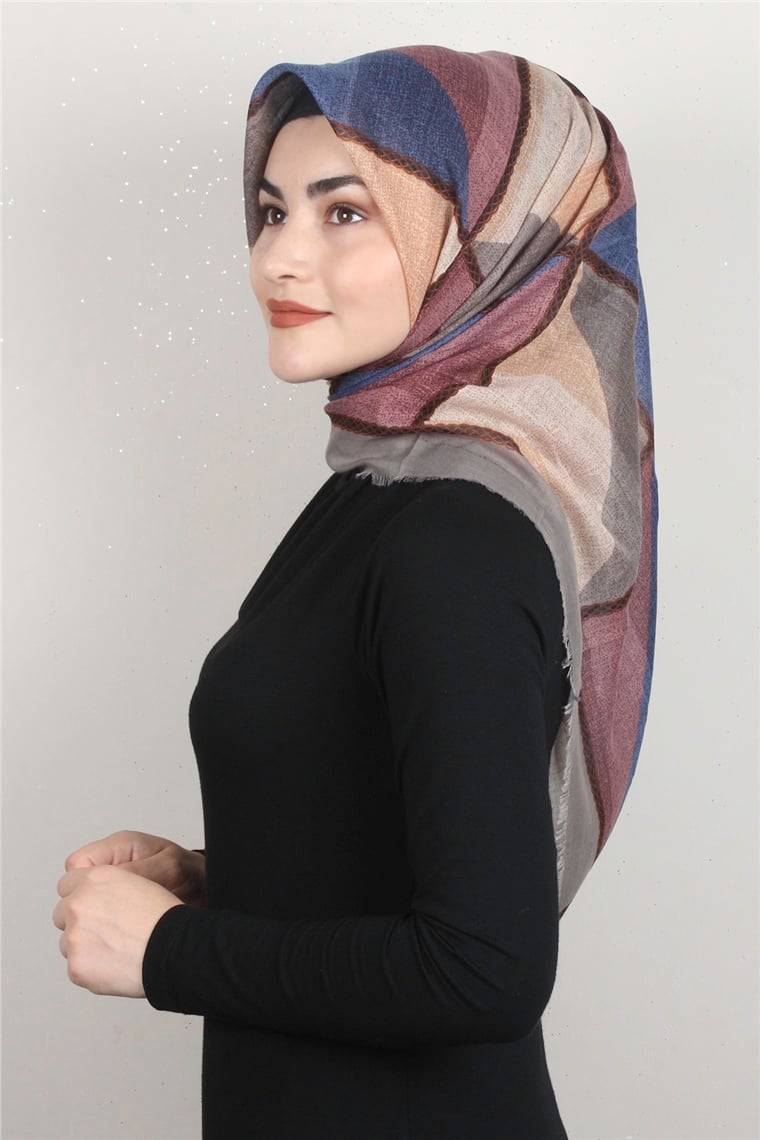 Coton Kare Eşarp 1682-16 Mint Yeşili