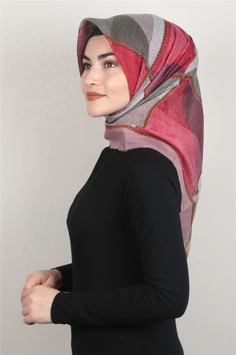 Coton Kare Eşarp 1682-3 Pudra