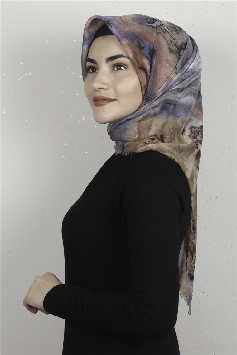 Coton Kare Eşarp 1683-3 Pudra