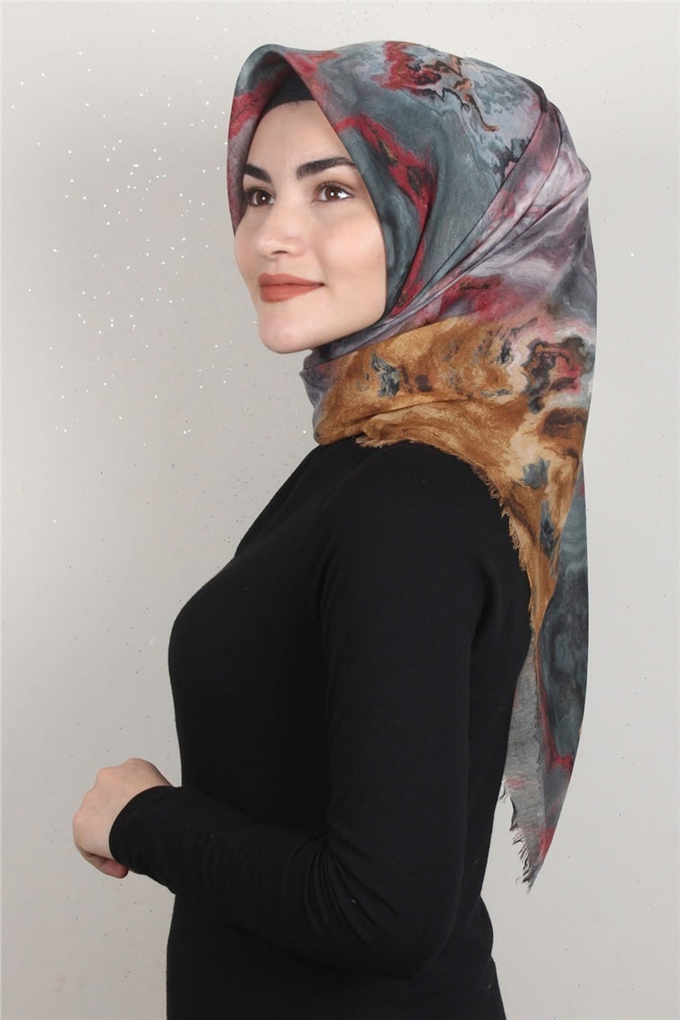 Coton Kare EşarP 1683-9 Yeşil