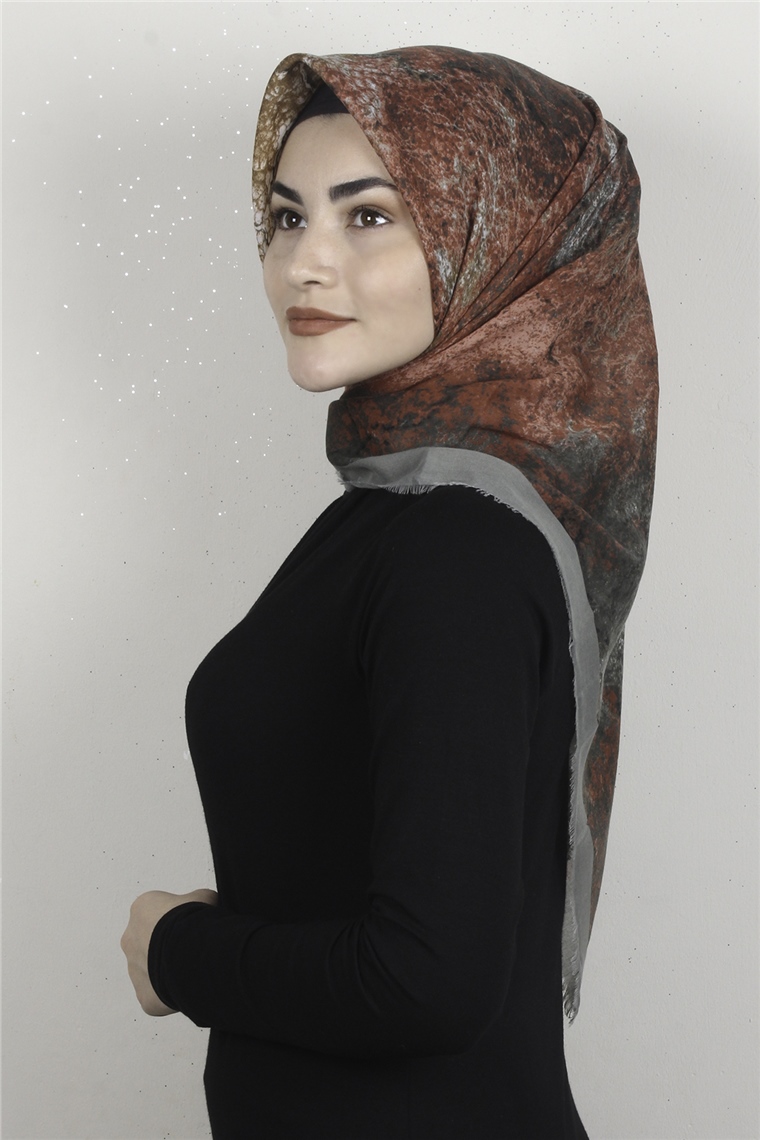 Coton Kare Eşarp 1685-12 Mint Yeşili