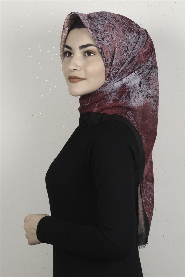 Coton Kare Eşarp 1685-4 Siyah