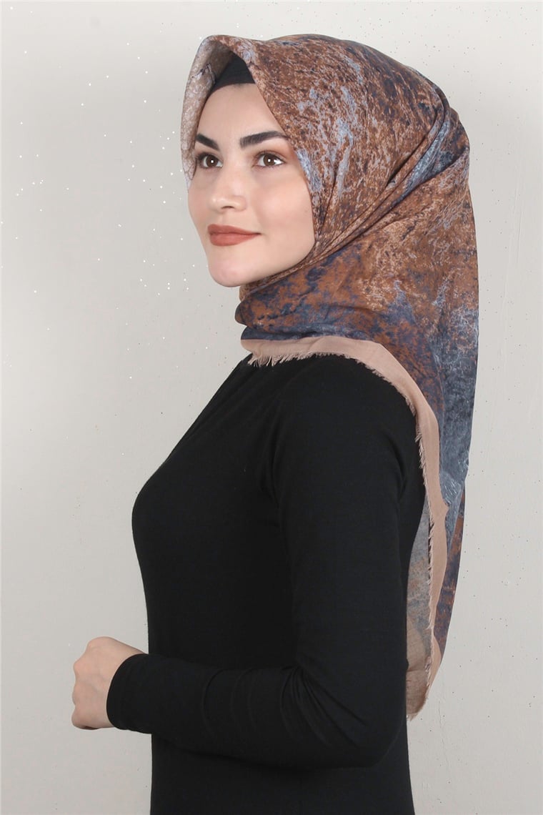 Coton Kare Eşarp 1685-7 Ten 