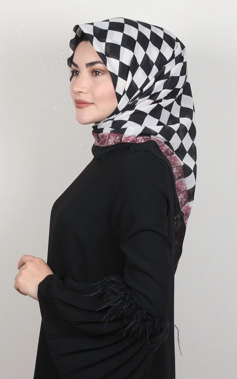 Coton Kare Eşarp 1687-11