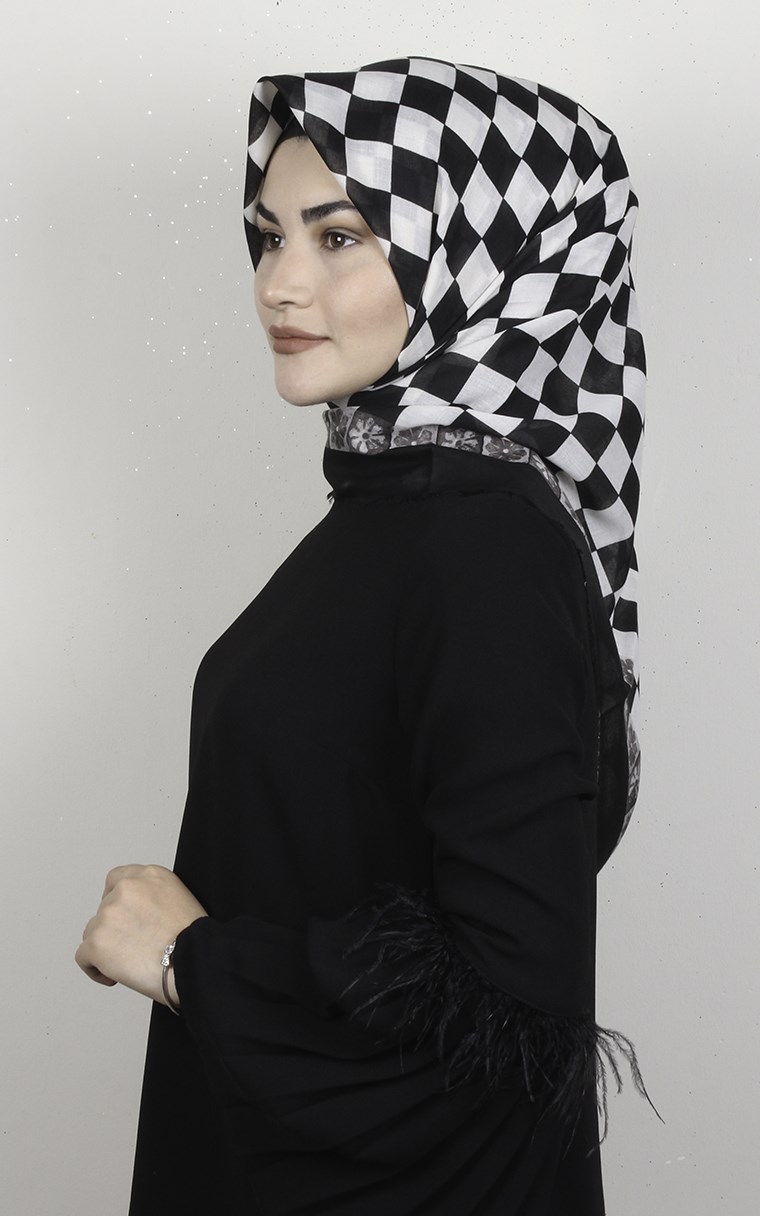 Coton Kare Eşarp 1687-13