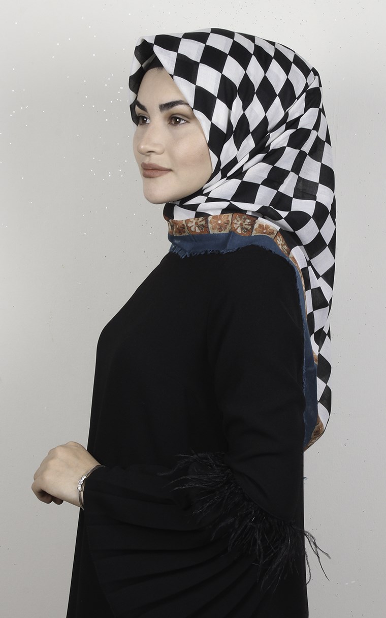 Coton Kare Eşarp 1687-16