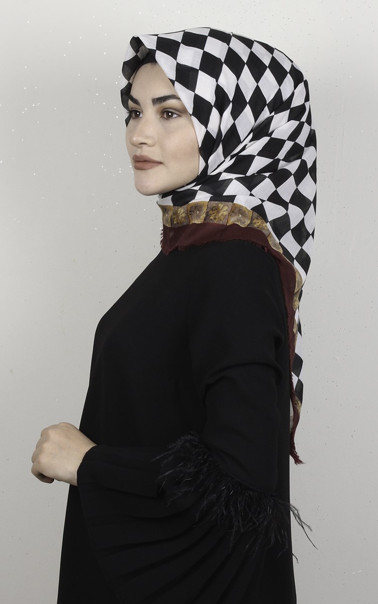 Coton Kare Eşarp 1687-17