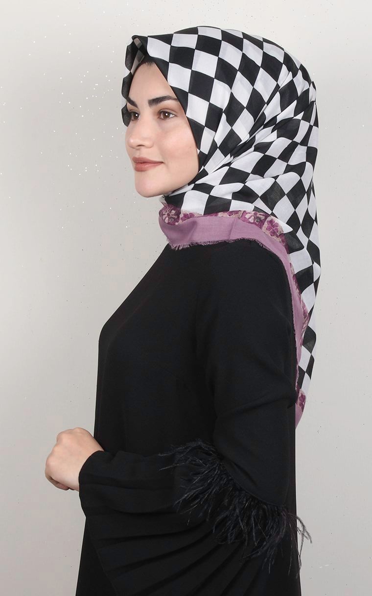 Coton Kare Eşarp 1687-2