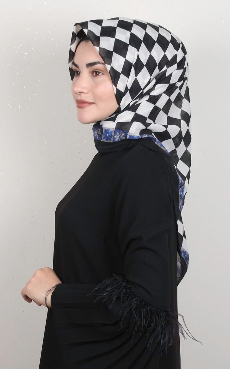 Coton Kare Eşarp 1687-5