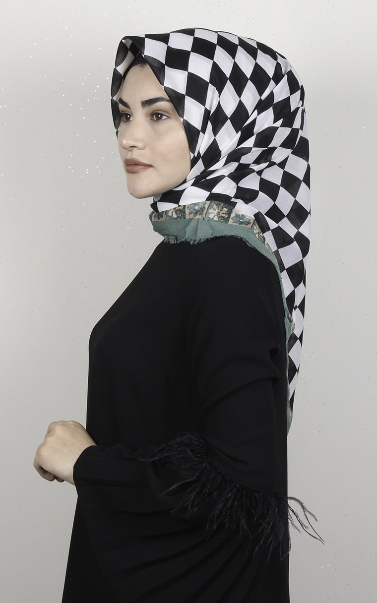 Coton Kare Eşarp 1687-6