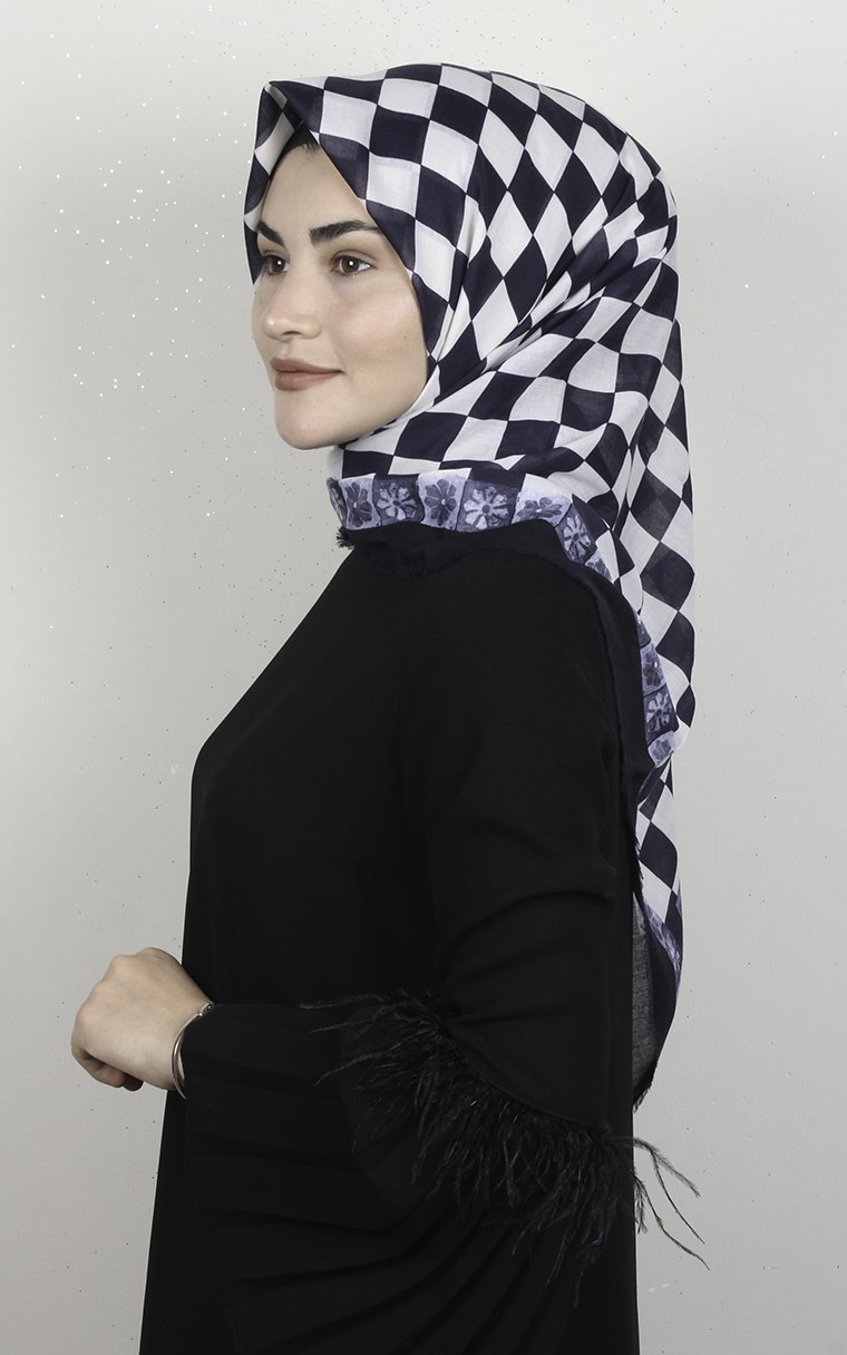 Coton Kare Eşarp 1687-7