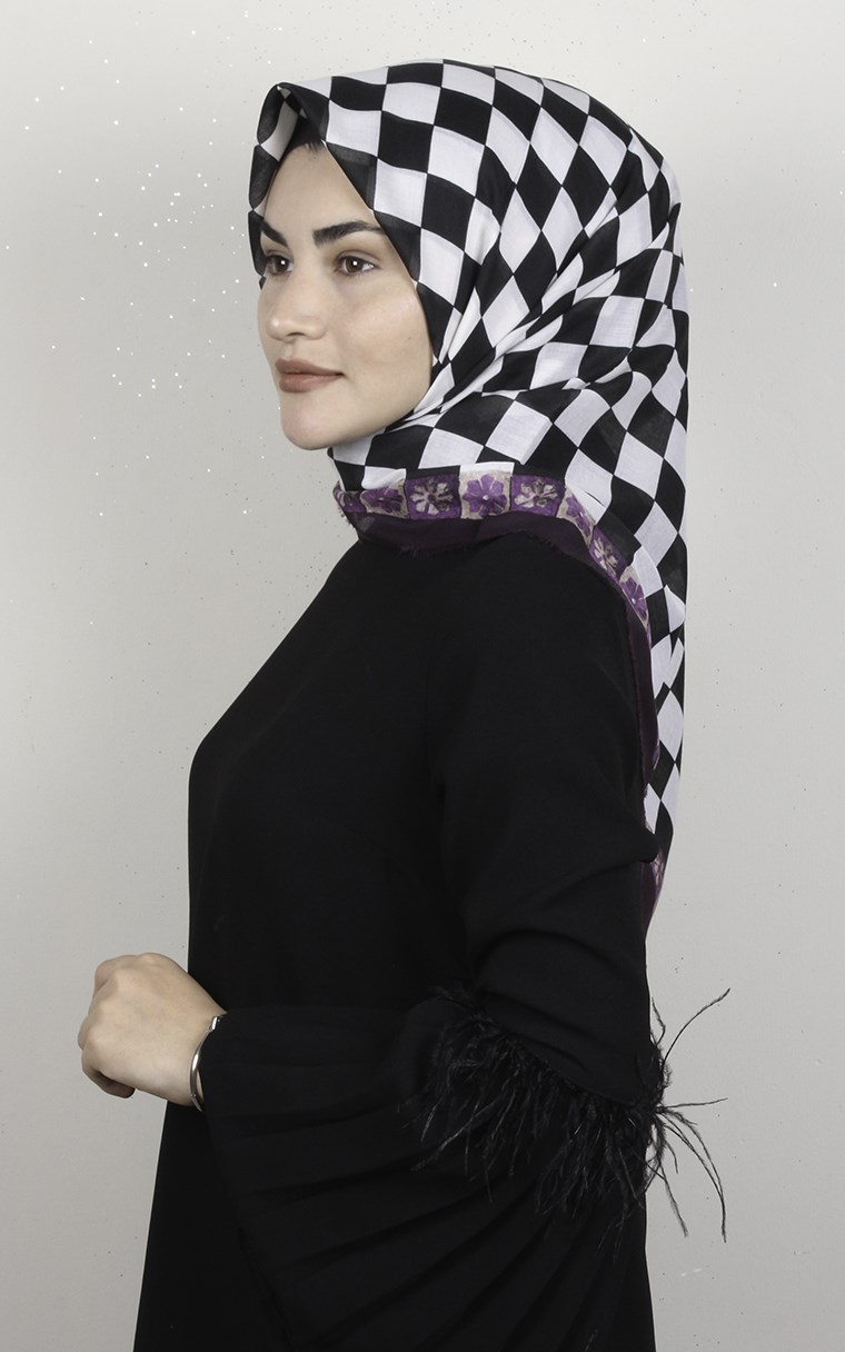 Coton Kare Eşarp 1687-9