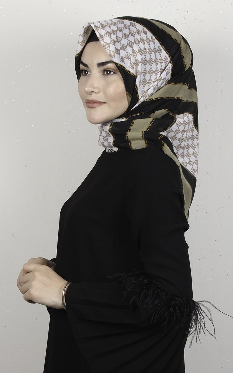 Coton Kare Eşarp 1688-10