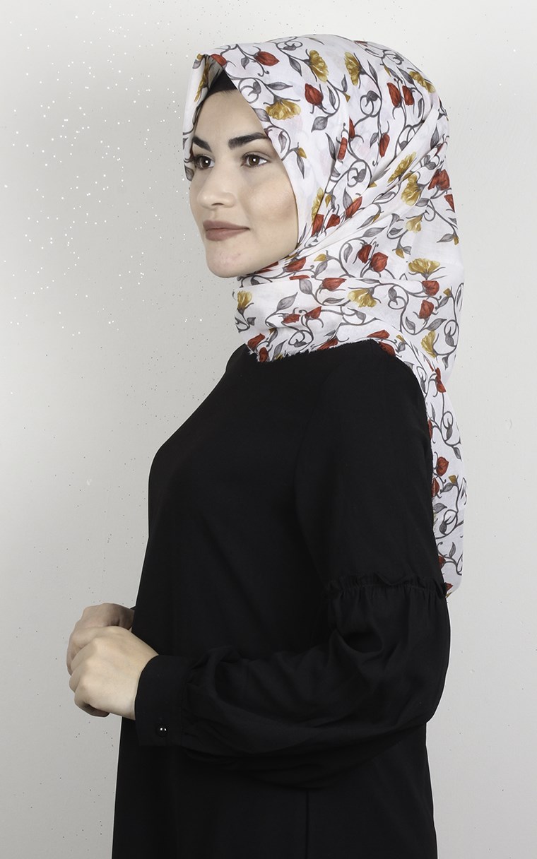 Coton Kare Eşarp 1689-8