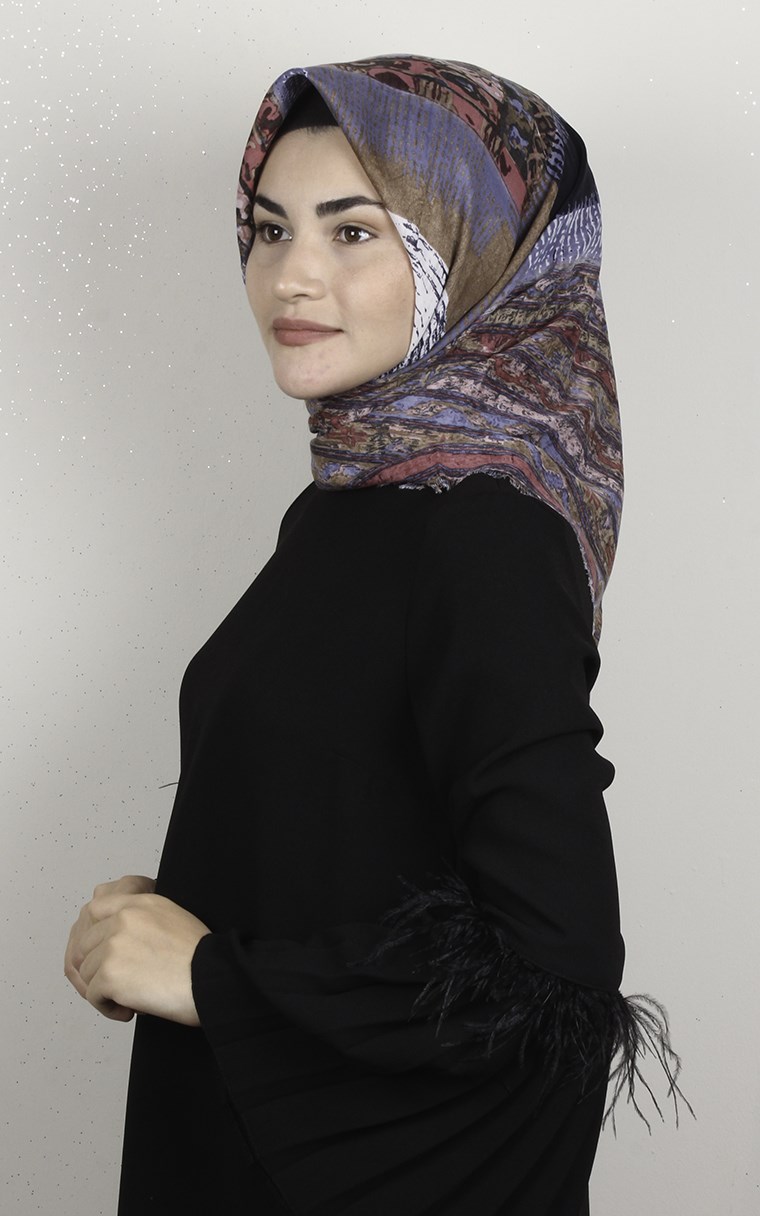 Coton Kare Eşarp 1694-11