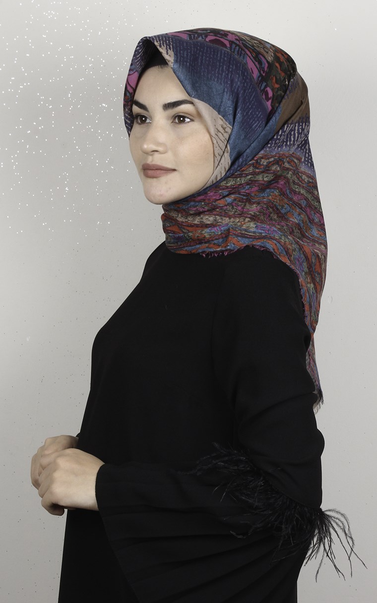 Coton Kare Eşarp 1694-12