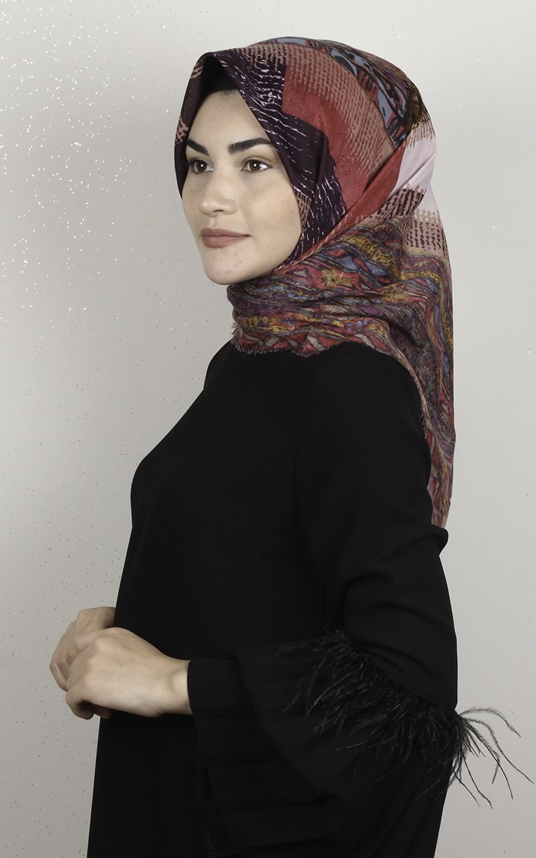 Coton Kare Eşarp 1694-13