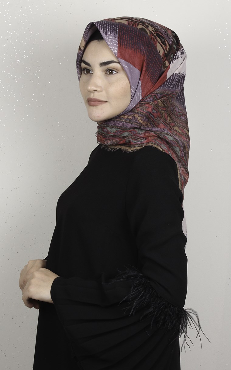 Coton Kare Eşarp 1694-14