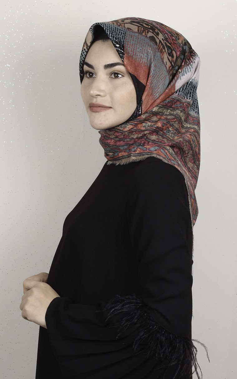 Coton Kare Eşarp 1694-4