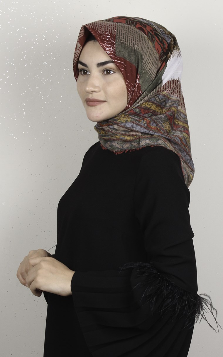 Coton Kare Eşarp 1694-9