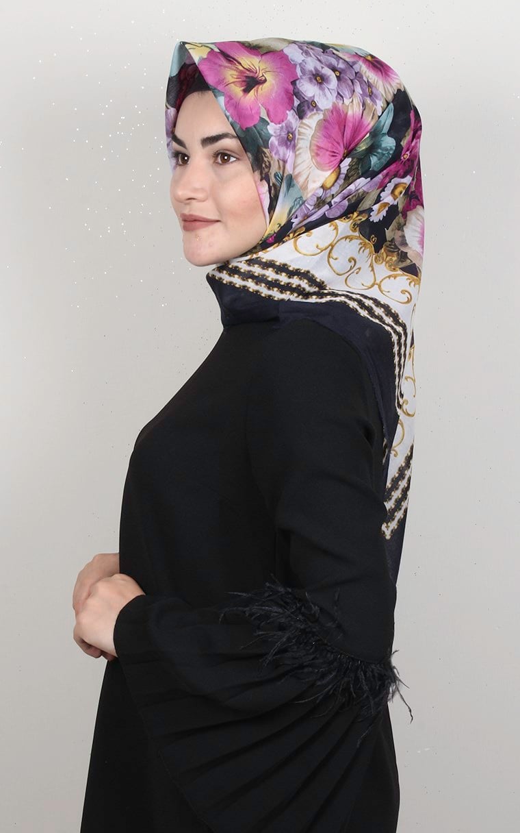 Coton Kare Eşarp 1696-10