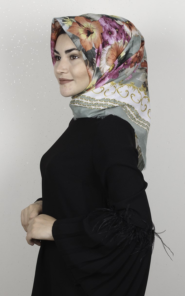 Coton Kare Eşarp 1696-11