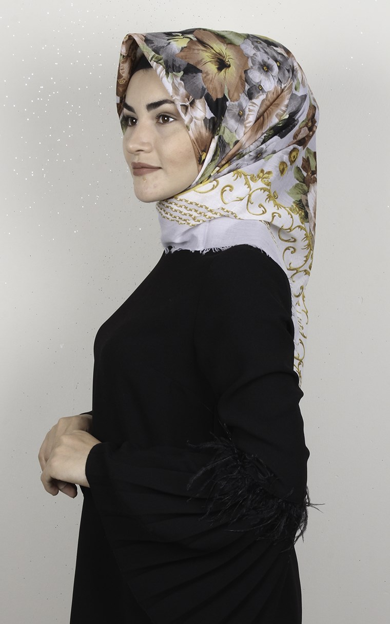 Coton Kare Eşarp 1696-12