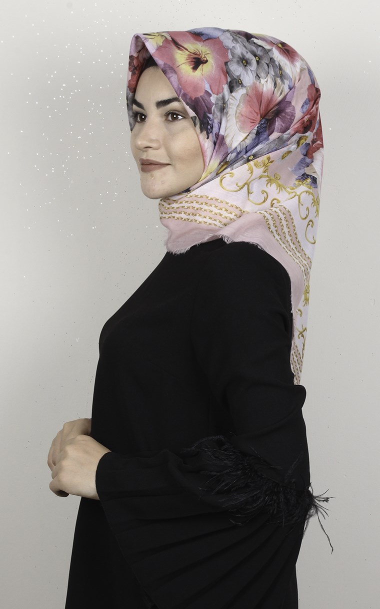 Coton Kare Eşarp 1696-14