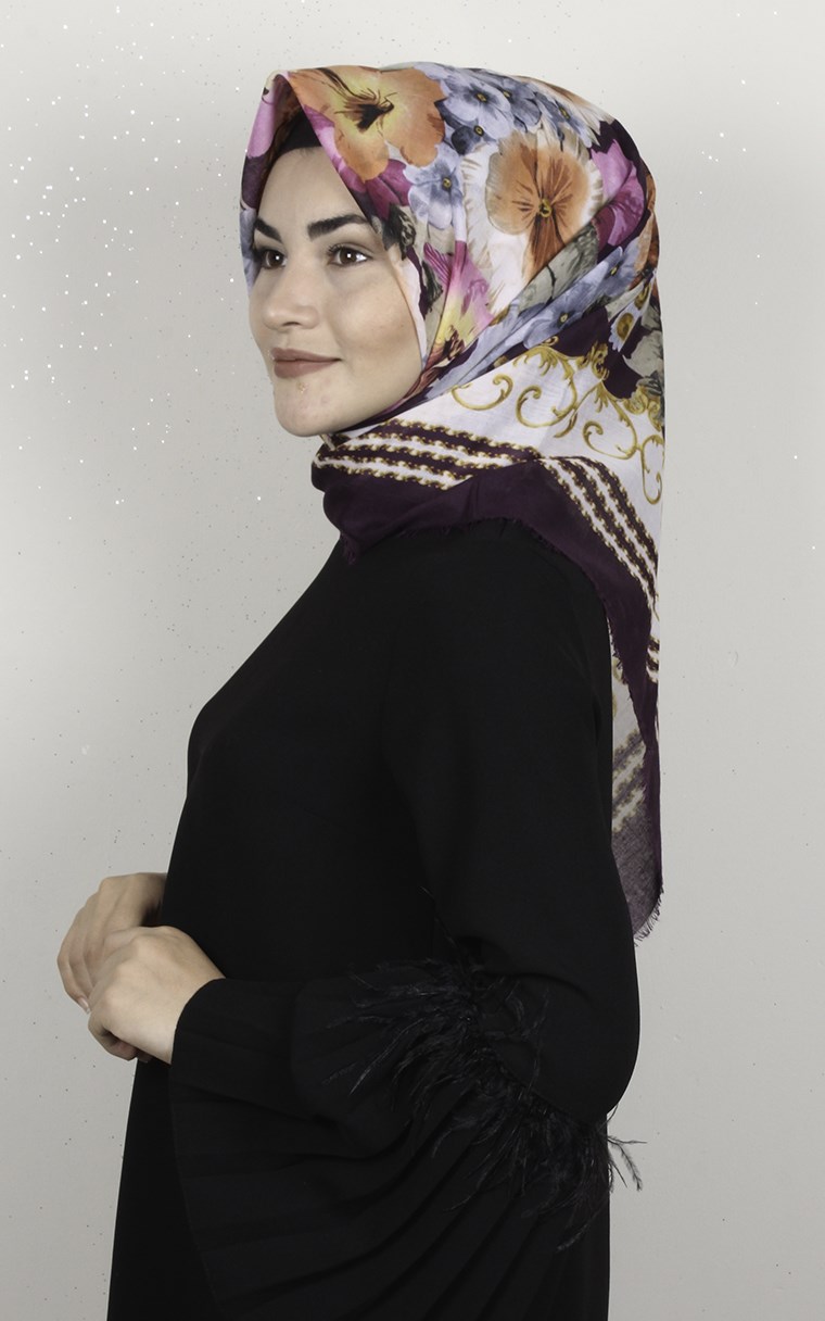 Coton Kare Eşarp 1696-3