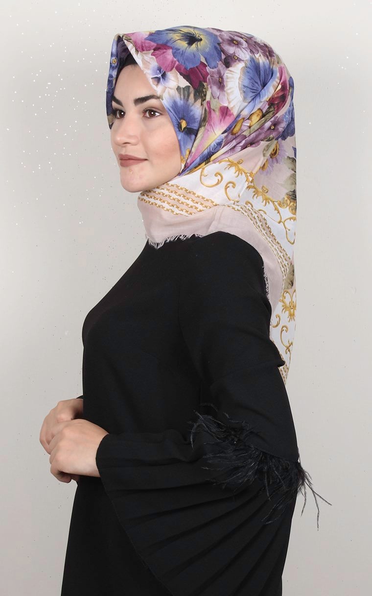 Coton Kare Eşarp 1696-9