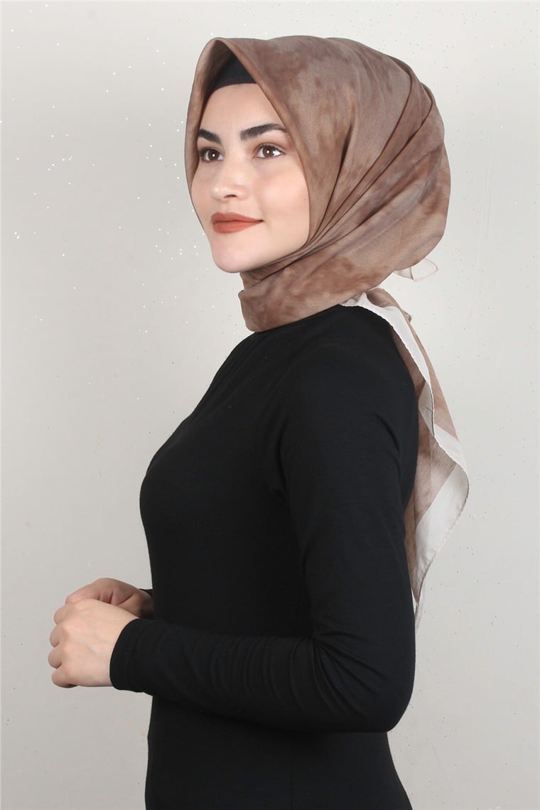 Coton & Silk Eşarp 3633-13 Kahverengi