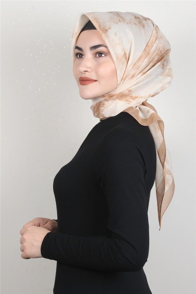 Coton & Silk Eşarp 3633-5 Sütlü Kahve