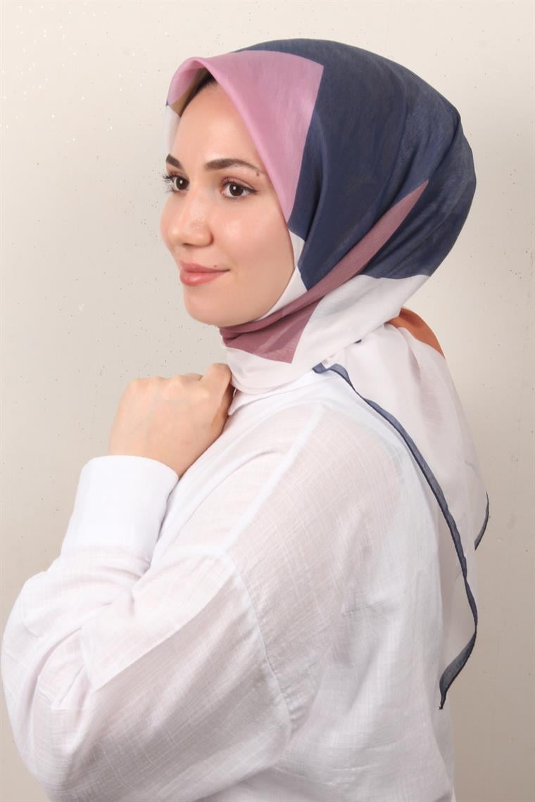 Coton & Silk Eşarp 3647-8 Lacivert