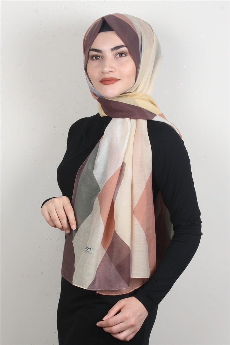 Cotton & Silk 3632-1 Kahve-Şeftali