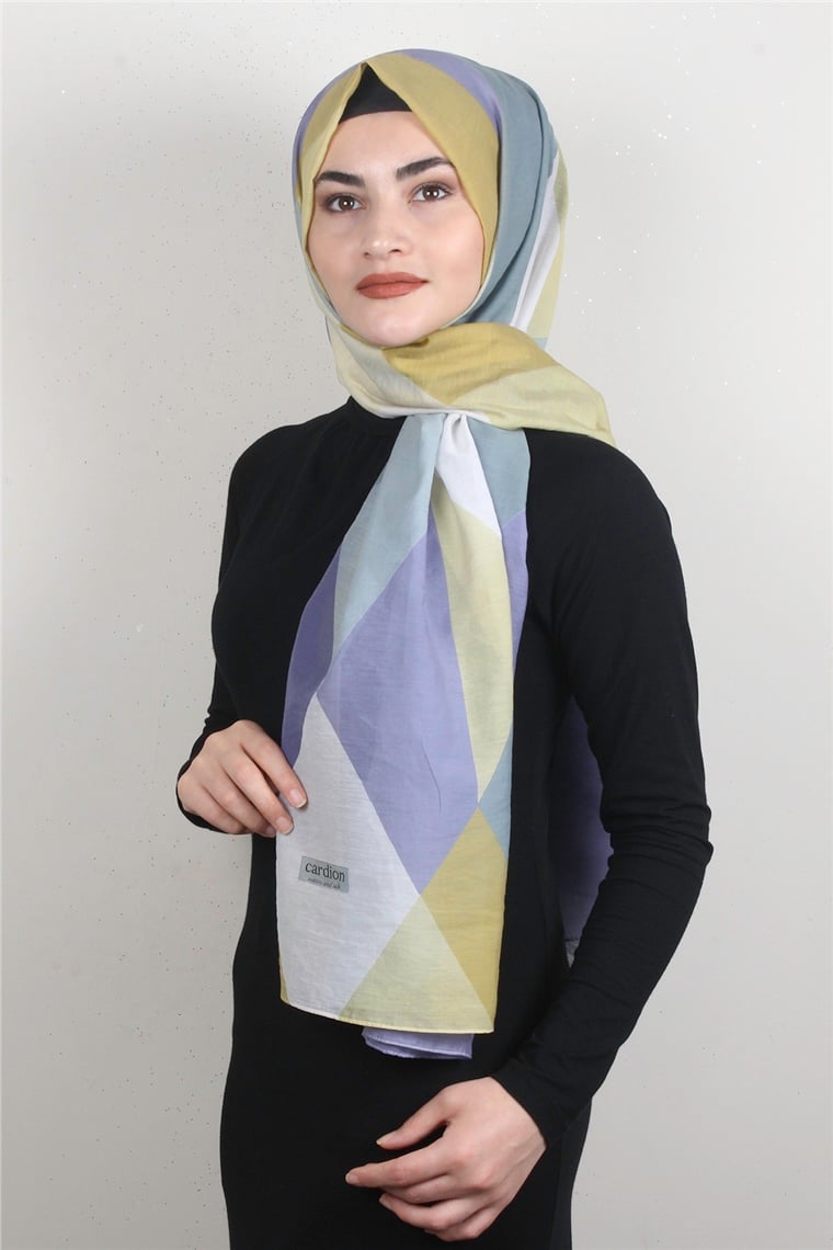 Cotton & Silk Şal 3632-11 Leylak-Mint