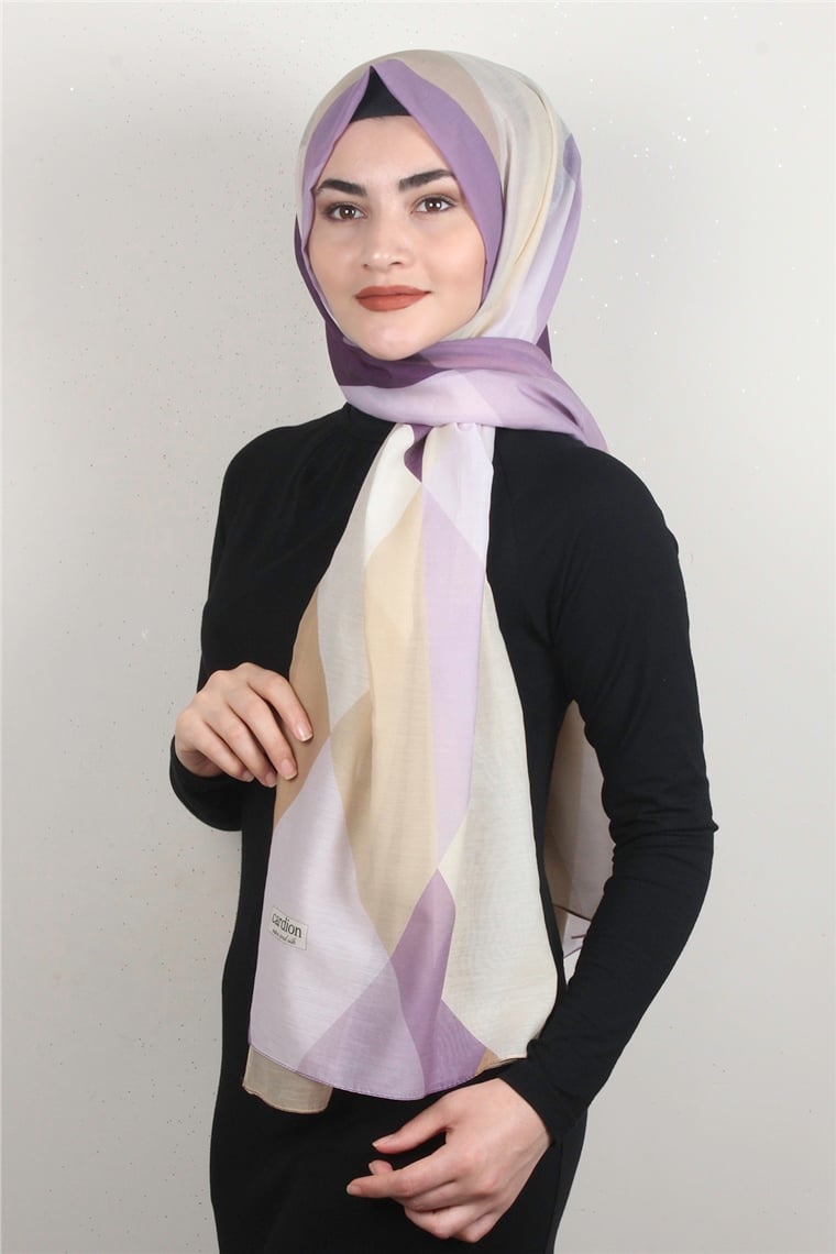 Cotton & Silk Şal 3632-3 Lila