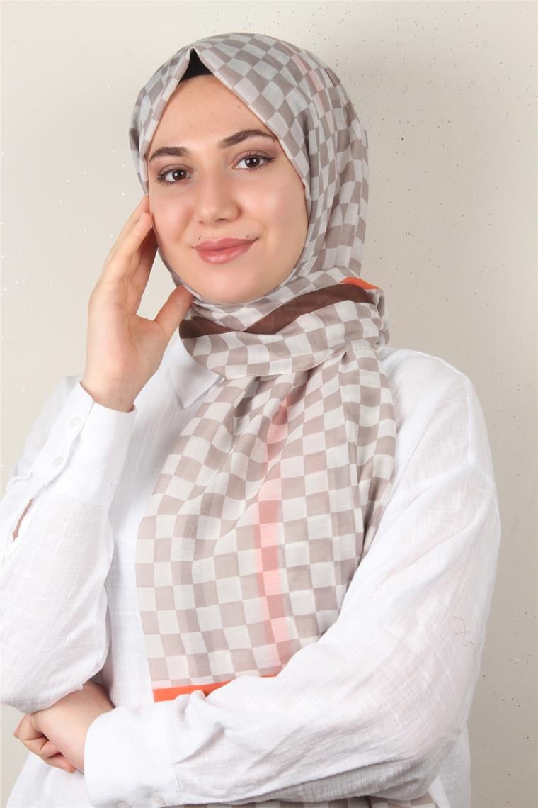 Cotton & Silk Şal 3641-9 Sütlü Kahve