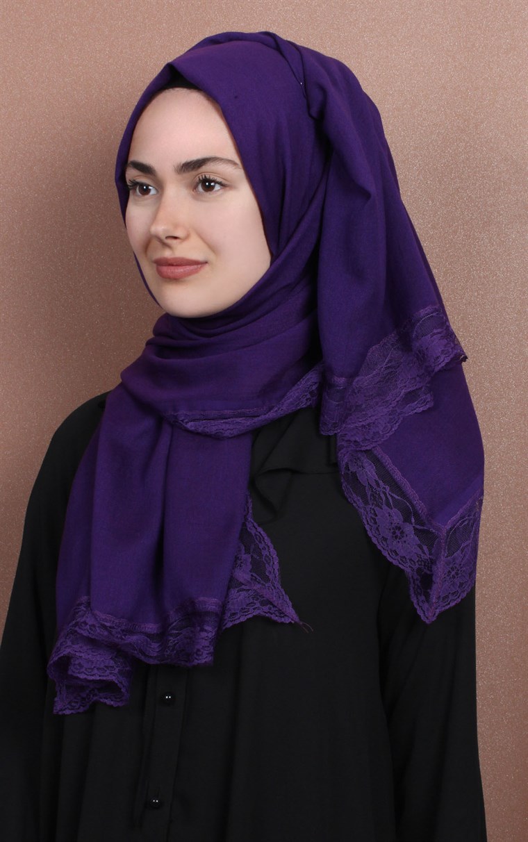 Dantelli Paşmina Şal 1243-10