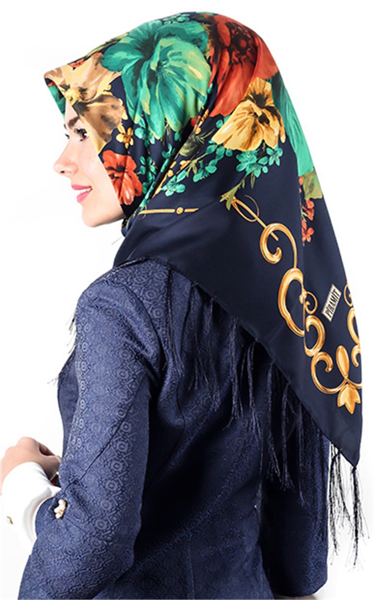 111-0011-22 PİRAMİT PÜSKÜLLÜ EŞARP