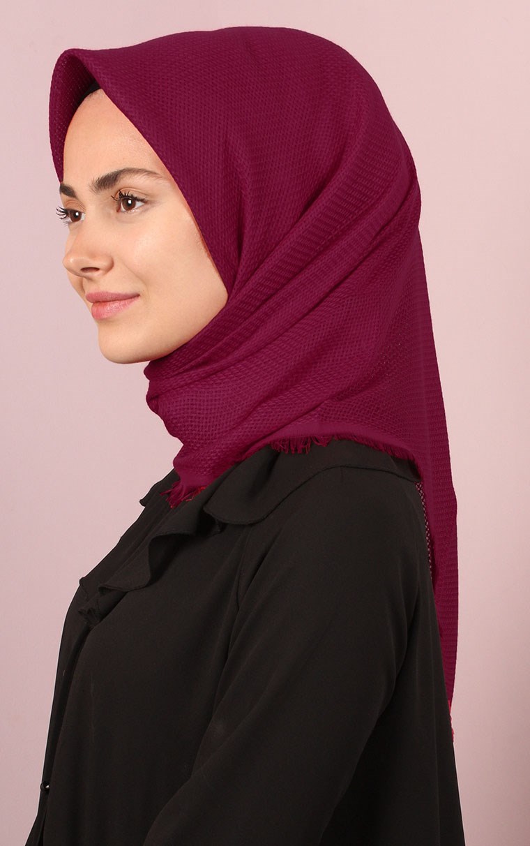Desenli Fileli Coton Eşarp 1715-8