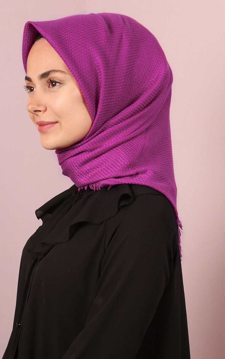 Desenli Fileli Coton Eşarp 1715-9