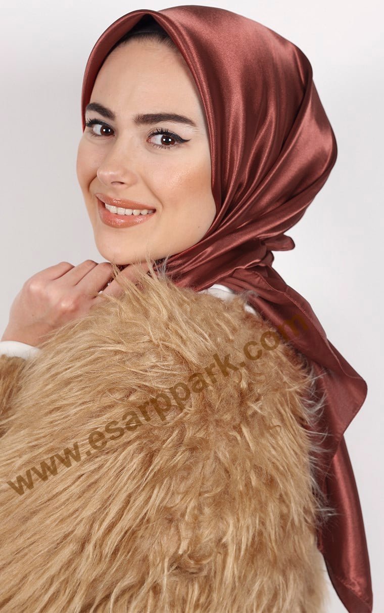 Düz Renk Saten Eşarp 1041-36