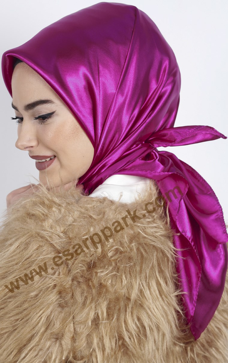 Düz Renk Saten Eşarp 1041-4