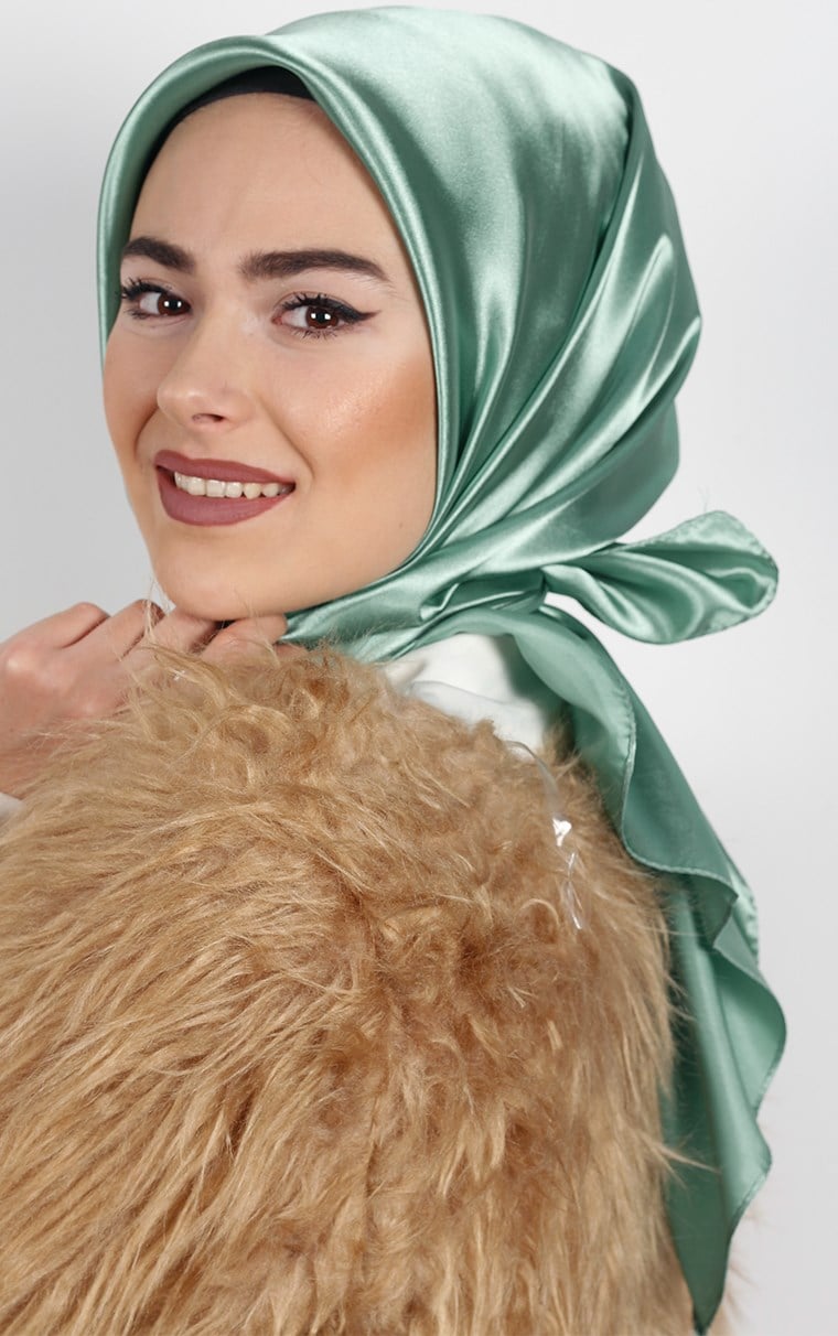 Düz Renk Saten Eşarp 1041-40